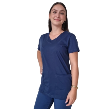 Bluza medyczna granatowa elastyczna bawełna roz. S – bluza medyczna – bluza lekarska robocza