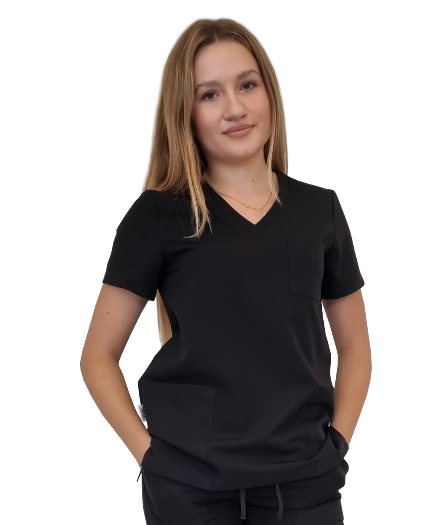 Bluza medyczna czarna casual premium