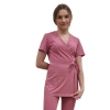 Żakiet kopertowy, tunika brudny róż basic premium roz. XXL – żakiet lekarski damski – odzież medyczna