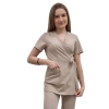 Żakiet kopertowy, tunika beżowa basic premium roz. XXL – żakiet lekarski damski – odzież medyczna