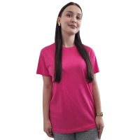 Damska koszulka T-shirt 100% miękka bawełna różowa roz. S – koszulka t-shirt robocza – odzież firmowa