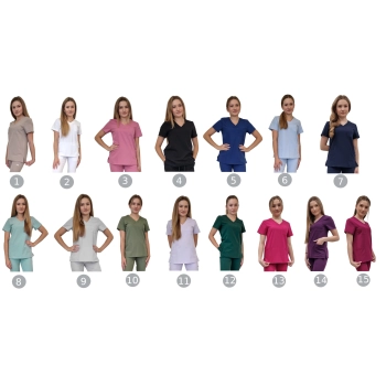 Bluza medyczna wiśnia casual premium roz. L