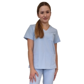 Bluza medyczna niebieska casual premium roz. M