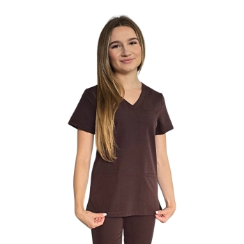Bluza medyczna czekoladowa basic premium roz. L – bluza medyczna – bluza lekarska robocza