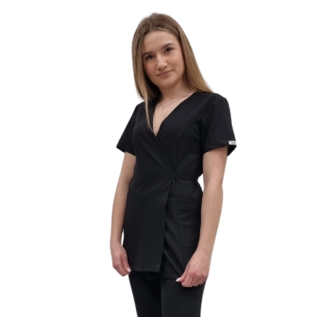 Żakiet kopertowy, tunika czarna basic premium roz. L