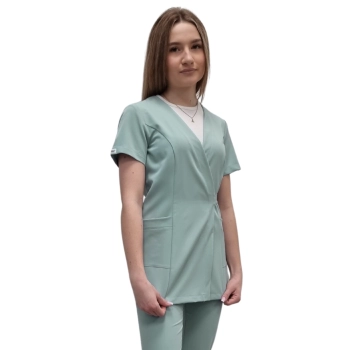 Żakiet kopertowy, tunika mięta basic premium roz. XXL – żakiet lekarski damski – odzież medyczna