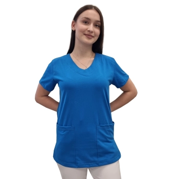 Bluza medyczna chabrowa elastyczna bawełna roz. 4XL – bluza medyczna – bluza lekarska robocza