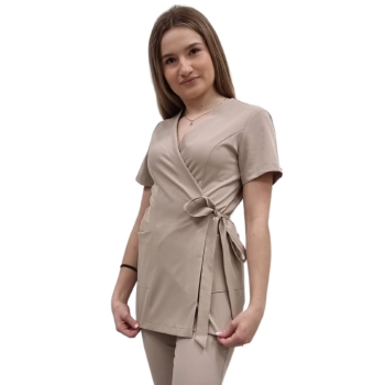 Żakiet kopertowy, tunika beżowa basic premium roz. XL