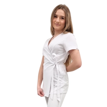Żakiet kopertowy, tunika biała basic premium roz. XXL