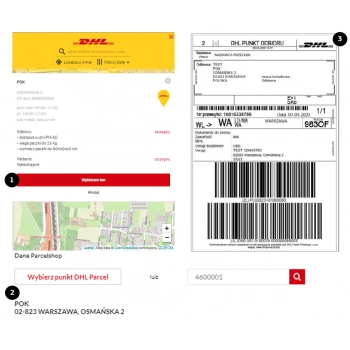 Etykieta wysyłkowa DHL PARCEL