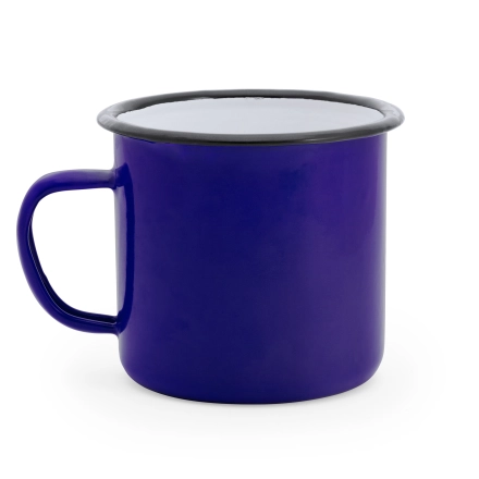Kubek metalowy emailowany tradycyjny retro 380ml biały – odzież robocza Modern Company
