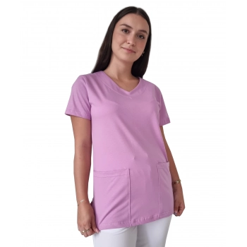 Bluza medyczna wrzosowa elastyczna bawełna roz. XL