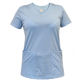 Bluza medyczna niebieska elastyczna bawełna roz. L