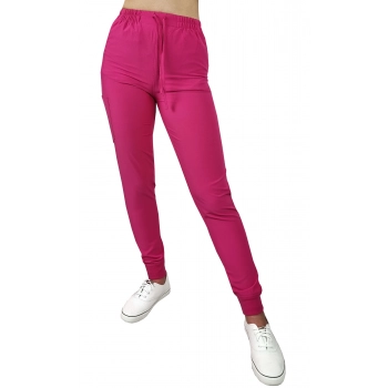 M&C? Spodnie medyczne elastyczne różowe Comfort Fit roz. L