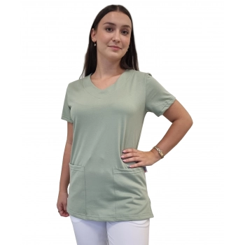 Bluza medyczna szałwia elastyczna bawełna roz. XS