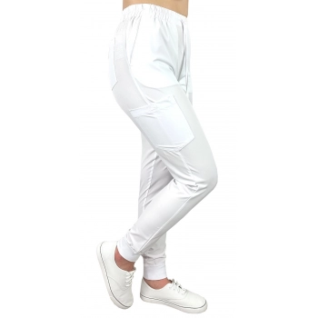 M&C? Spodnie medyczne elastyczne białe Comfort Fit roz. 3XL