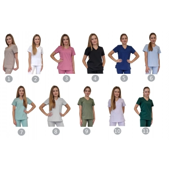 Bluza medyczna oliwkowa casual premium roz. 3XL – bluza medyczna – bluza lekarska robocza - widok dodatkowy