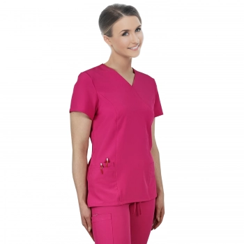 M&C? Bluza medyczna elastyczna różowa Comfort Fit roz. M