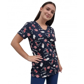 Bluza medyczna W6 elastyczna bawełna roz. XXL