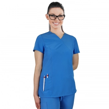 Bluza medyczna elastyczna niebieska Comfort Fit roz. XXL