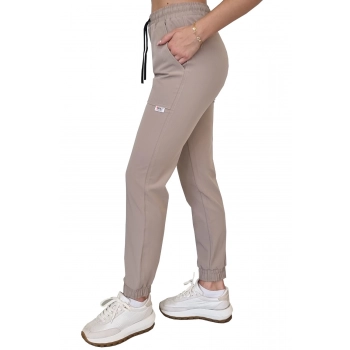 Joggery medyczne beżowe casual premium roz. XS