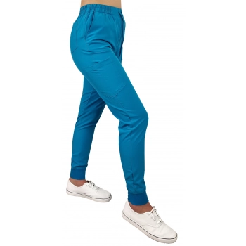 Spodnie medyczne elastyczne turkusowe Comfort Fit roz. XL
