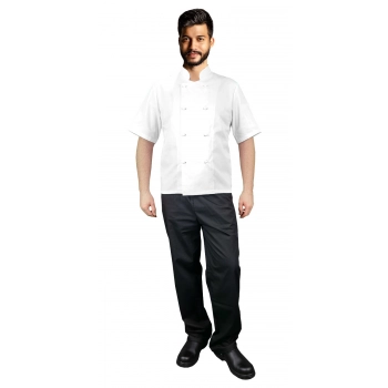 Bluza kucharska biała męska krótki rękaw 8 guzików roz.XL
