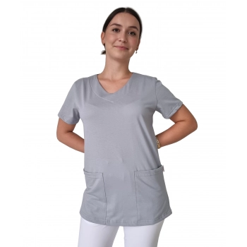 Bluza medyczna szara elastyczna bawełna roz. 4XL
