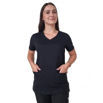 Bluza medyczna czarna elastyczna bawełna roz. XL