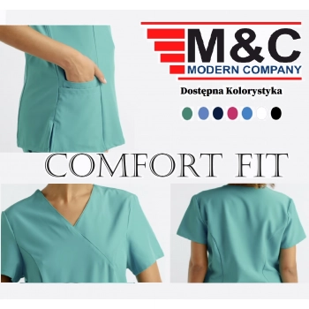 Bluza medyczna elastyczna turkusowa Comfort Fit roz. M