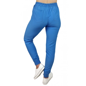 Spodnie medyczne elastyczne niebieskie Comfort Fit roz. XL