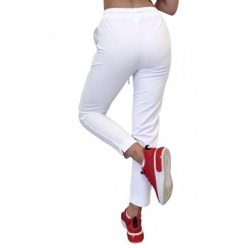 Spodnie medyczne białe basic premium roz. XL