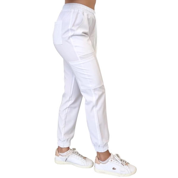 Joggery medyczne białe casual premium roz. 3XL – odzież robocza Modern Company