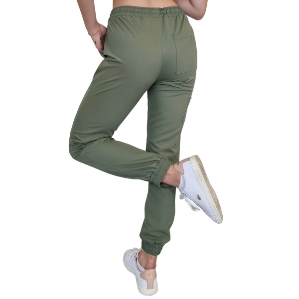 Joggery medyczne oliwkowe casual premium roz. 3XL