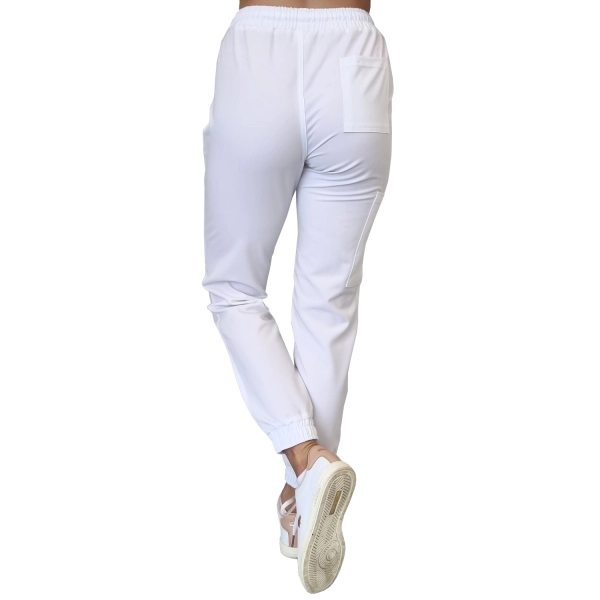 Joggery medyczne białe casual premium roz. 3XL