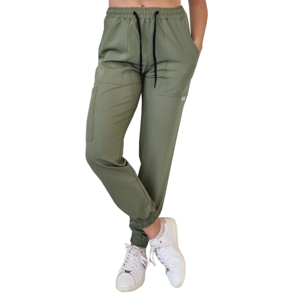 Joggery medyczne oliwkowe casual premium roz. 3XL