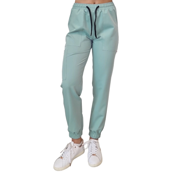 Joggery medyczne miętowe casual premium roz. 3XL