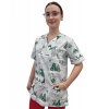 Bluza medyczna świąteczna bawełna 100% wzór W3 roz. 3XL