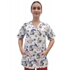 Bluza medyczna świąteczna bawełna 100% wzór W7 roz. 4XL