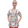 Bluza medyczna świąteczna bawełna 100% wzór W8 roz. M