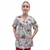 Bluza medyczna świąteczna bawełna 100% wzór W9 roz. XS