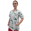 Bluza medyczna świąteczna bawełna 100% wzór W3 roz. XL