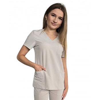 Bluza medyczna jasny beż casual premium roz. XXL