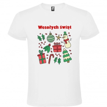 T-Shirt Koszulka Świąteczna na prezent kolor i wzór do wyboru roz. M