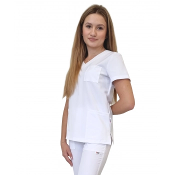 Bluza medyczna biała casual premium roz. L