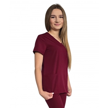 Bluza medyczna bordowa casual premium roz. 3XL