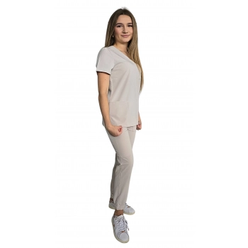 Komplet medyczny jasny beż casual premium roz. XS