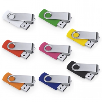 Pendrive 32GB USB 2.0 żółty metalowy klips