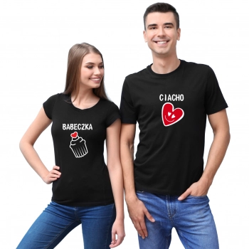 Zestaw walentynkowy koszulek dla par prezent na walentynki Czarny W9 roz. XXL