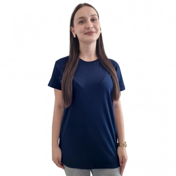 Damska koszulka T-shirt 100% miękka bawełna granatowa roz. S